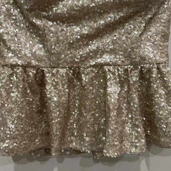 Strapless Gold Sparkle Peplum Top - Picture 5 of 13